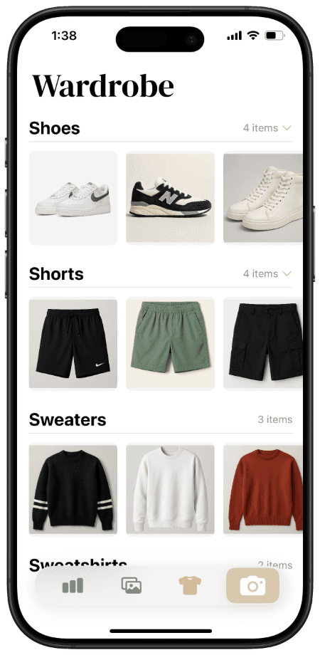 Wardrobe app screen